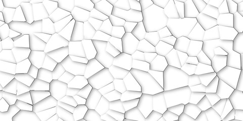 Poster - Abstract white broken stained-glass background with black line. geometric seamless pattern with 3d shapes triangle background. colorful low poly crystal mosaic and tiles background pattern.