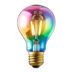 Poster - Colorful led lightbulb shining brightly, illuminating new ideas and creative thinking