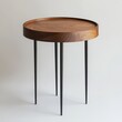 © kittipoj - Contemporary Round Side Table with Wooden Top