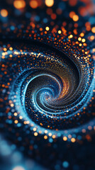 Aufkleber - Infinite galaxy shape created by swirling abstract particles with shallow depth of field