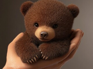 Poster - brown bear cub