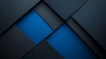 Poster - Abstract Geometric Background with Blue and Black Squares