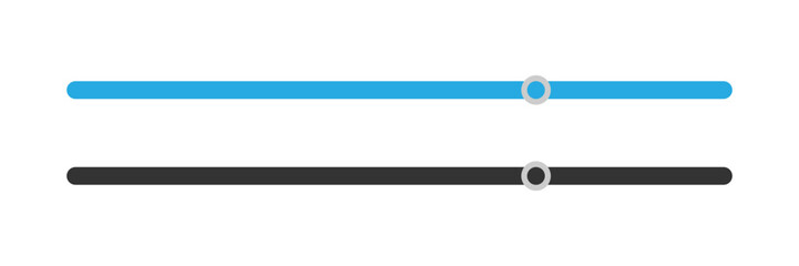 Wall Mural - multimedia progress control bar set illustration black and blue colors for ui. vector icons in flat 