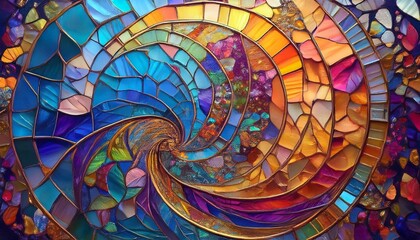 Leinwandbilder - all the colors as ai sees the world, the ai world through broken glass, ai collage, dystopian, matte Neo-romantic, metaphysical painting
