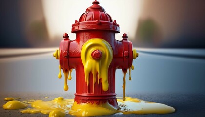 Wall Mural - red fire hydrant