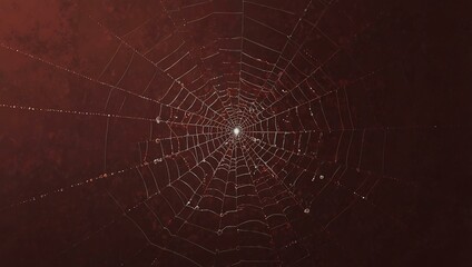 Maroon spider web illustration