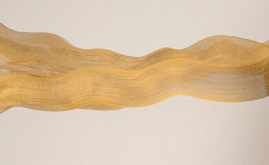 Art Oil and Acrylic wave brushstroke smear painting line. Abstract texture Gold, beige background.