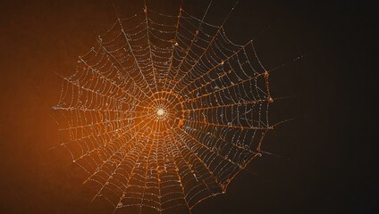 Orange spider web illustration
