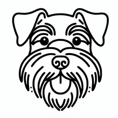 Wall Mural - Standard schnauzer line art vector illustration icon symbol