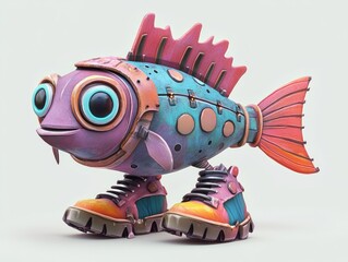 character concept futuristic fish magical,