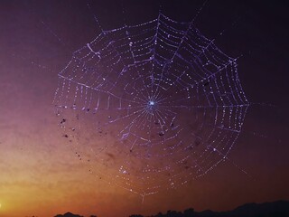 Purple spider web illustration