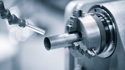 Aufkleber - Laser deposition on a metal detail, metalworking industrial concept background.