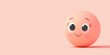 © MinimalZine - Cute Blushing Emoji with Shy Eyes on Light Peach Background