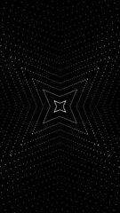 Fototapete - 3d space effect with pattern of dots. Animation. Hypnotic effect of immersion in animation with pattern of dots. Movement in flow of pattern of dots on black background