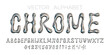 © gala.draw - 3D vector chrome alphabet. Metal silver letter and number set