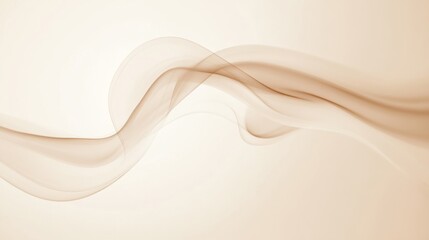 Poster - Abstract swirling steam rises elegantly from an invisible coffee cup against a soft beige background in a serene setting. Generative AI
