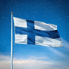 Wall Mural - Finnish flag of Finland, AI generated