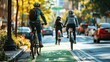 © zaheer - Urban scene showcasing bike lanes and eco-friendly infrastructure, promoting sustainable travel and healthy living