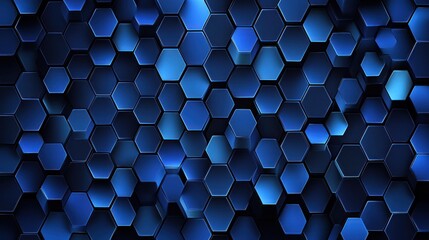Poster - Abstract Blue Hexagon Pattern