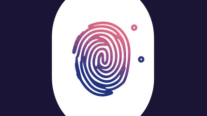 Poster - Colorful Gradient Fingerprint Vector Illustration for Security and Identification Concepts