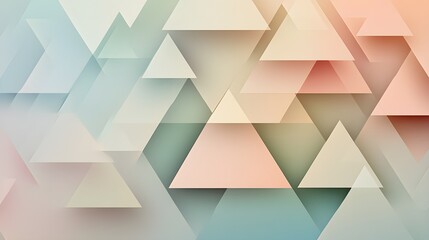 Canvas Print - Abstract Collection of Triangular Shapes in Soft Colors
