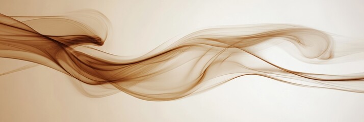 Poster - Abstract steam swirls elegantly rising from an unseen coffee cup in a calming and minimalist setting. Generative AI