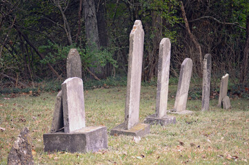 old cemetery in the woods