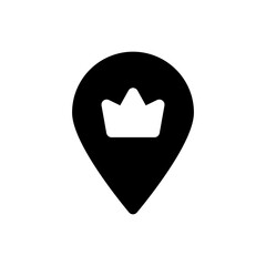 Poster - location with crown icon, VIP place icon favorite pointer marker icons button, best choice place sign symbol