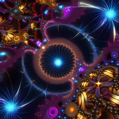Sticker - Celestial Energy Fractal Dance