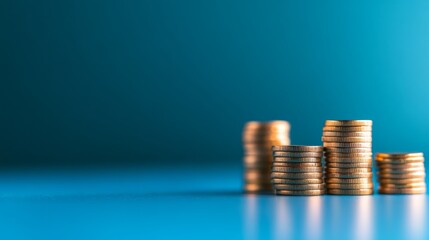 Poster - a colorful infographic showcases a rising bar chart overlaid with stacked golden coins, symbolizing 