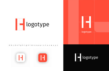 Aufkleber - Minimalistic geometric letter H monogram for blueprint project, architectural building, futuristic technology, innovative science. Modern logo concept. Vector illustration