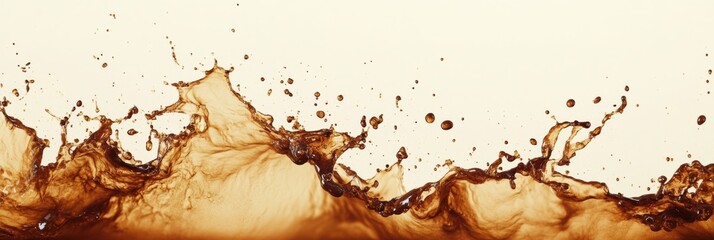 Poster - Exploring the intricate patterns of spilled coffee stains and splashes creating an abstract artistic background. Generative AI