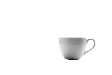 Transparent White Coffee Cup on Black Background