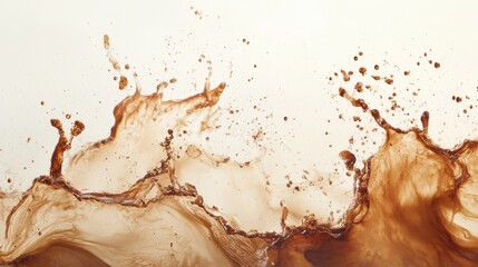 Sticker - Abstract background created from dynamic coffee stains and splashes that evoke creativity and warmth in a contemporary setting. Generative AI