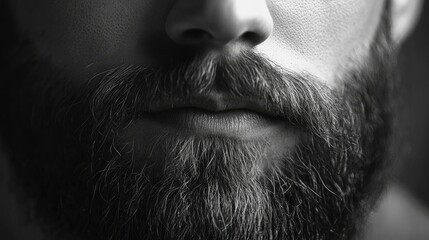 Wall Mural - Perfect beard. Close-up of bearded man. Bearded man close up. Beard is his style. Closeup of bearded mans. Male mustache growing. with generative ai