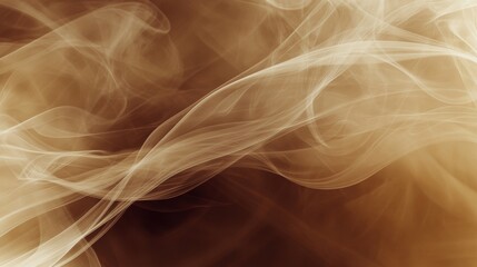 Wall Mural - Swirling abstract patterns of smoke intertwined with rich coffee tones create a captivating visual experience. Generative AI