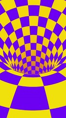 Aufkleber - Abstract yellow and purple chequered swirl with hypnotic effect.