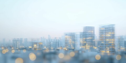 Canvas Print - Double exposure of a modern apartment complex, overlaid with a vibrant community market, capturing the essence of Real Estate Brokers facilitating community living.