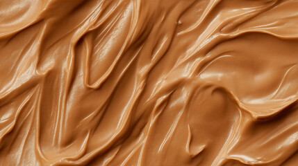 Wall Mural - a close-up, top-down view, texture background of chestnut and almond paste spread across the frame, filling the image with a warm brown hue and smooth, dense texture