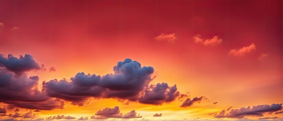 Wall Mural - Vibrant Sunset with Dramatic Clouds