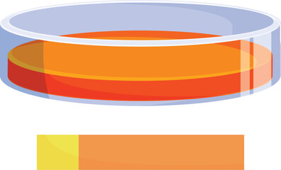Poster - Petri dish filled with an orange liquid sits ready for scientific experimentation