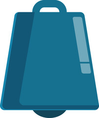 Poster - Blue cartoon cowbell making a loud noise, perfect for topics such as music, concerts, or sound effects