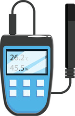 Poster - Electronic device for measuring temperature and humidity level with a sensor and digital display