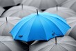 © mattegg - Blue Umbrella Symbolizing Protection Amidst Gray - A Visual Metaphor for Business and Safety Resilience