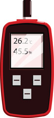 Poster - Red digital thermohygrometer showing temperature and humidity levels
