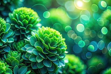 Poster - Soft Focus Natural Green Background with Abstract Shapes for Creative Design and Photography Projects