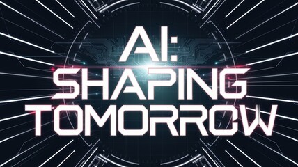 Text AI: Shaping Tomorrow with Futuristic Typography and Glowing Grid