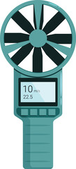 Poster - Digital anemometer is measuring wind speed and displaying data on screen