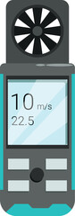 Poster - Digital anemometer showing wind speed and temperature on screen