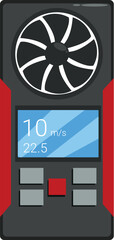 Poster - Digital anemometer with a screen showing wind speed is used by professionals for weather forecast